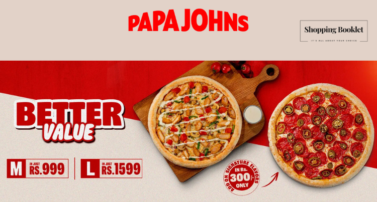 PAPA JOHNS BETTER VALUE PIZZA DEAL