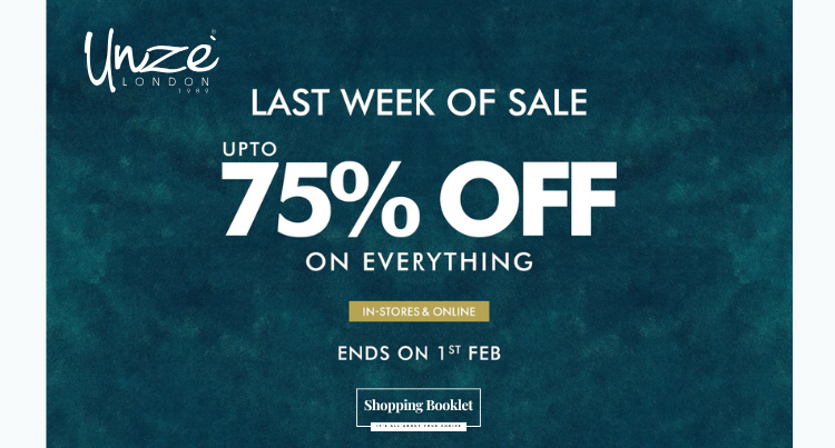 UNZE LONDON SALE UPTO 75% OFF